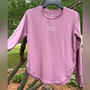 RUNWAY Girls 12/14 WORK HARD STAY HUMBLE dri-fit longsleeve activewear sport tee